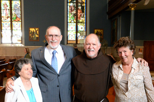 Fr. Tim's family: Elaine and Tom Lamb, left and Bette Belle, right, with Br. Tim