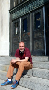 Jeff on the steps on Roger Bacon HS