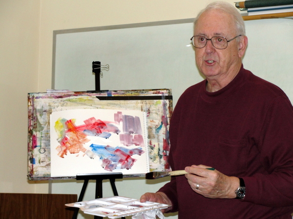 Fr. Jim Van Vurst, OFM, teaching a painting workshop