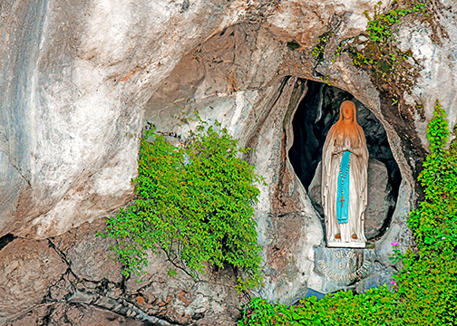 The grotto of Massabielle near Lourdes in France has had 66 Catholic Church approved miracles attributed to it in the 150 years since 14 year old Bernadette Soubirous was visited by visions of the Virgin Mary on that spot.