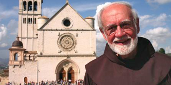 Fr. Murray stands outside the Basilica of St. Francis in Assisi, Italy